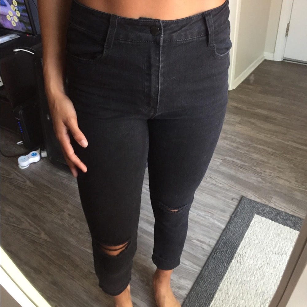 Black high waisted jeans